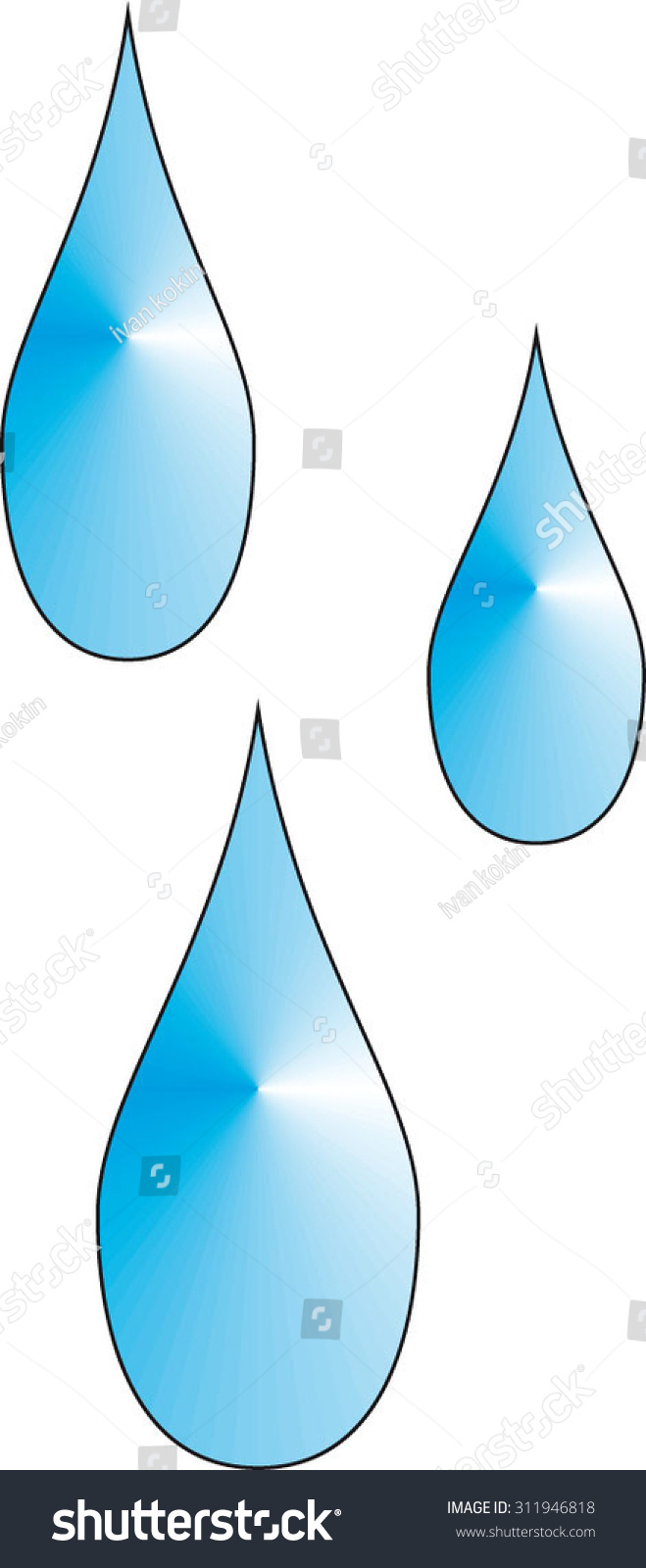 Blue Transparent Water Drop Cartoon Vector Stock Vector Royalty Free