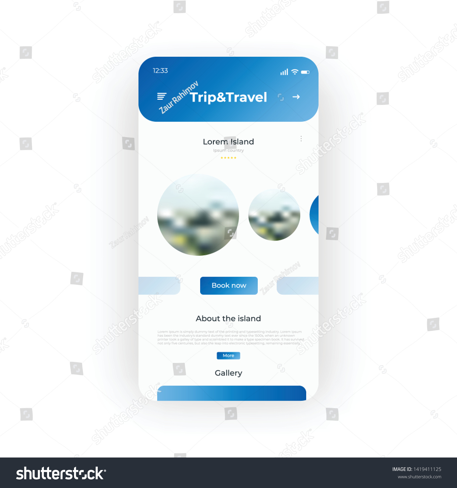 Blue Trip Travel Ui Ux Gui Stock Image Download Now - modern sgui make raprobuxaccounts