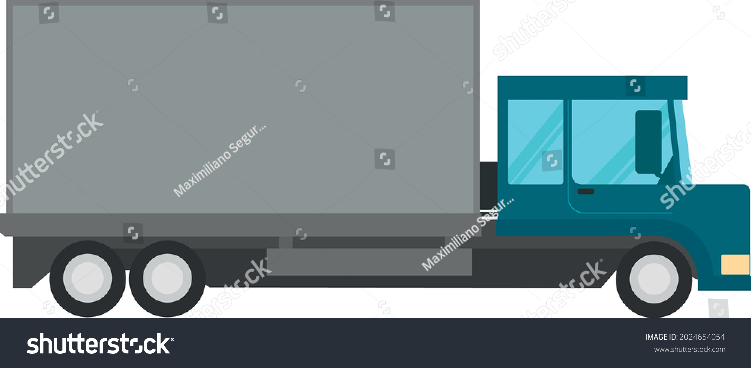 Blue Truck Vector Transport Vehicle Stock Vector (Royalty Free ...