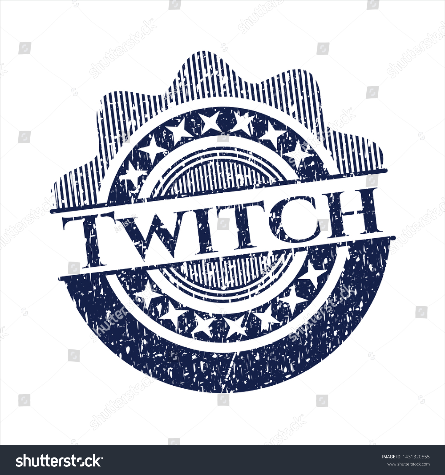 Blue Twitch Distress Grunge Stamp Stock Vector Royalty Free