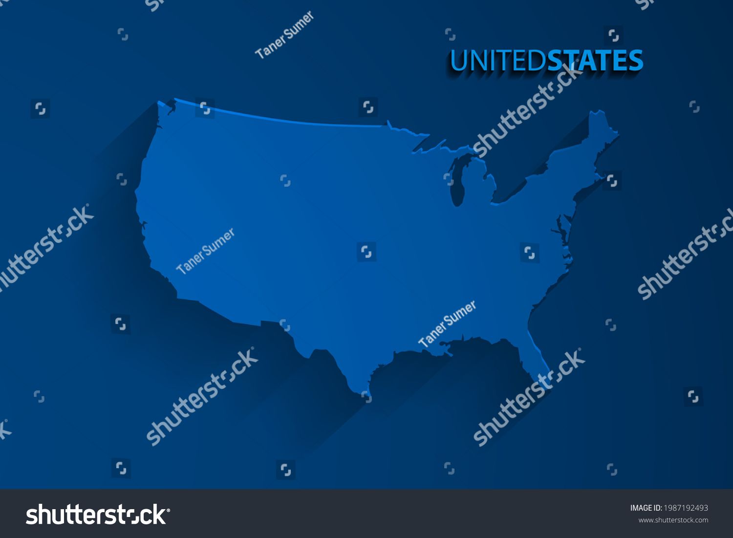 Blue United States Map Background - Stock Vector Blue United States Map Background Vector Illustration Eps File 1987192493