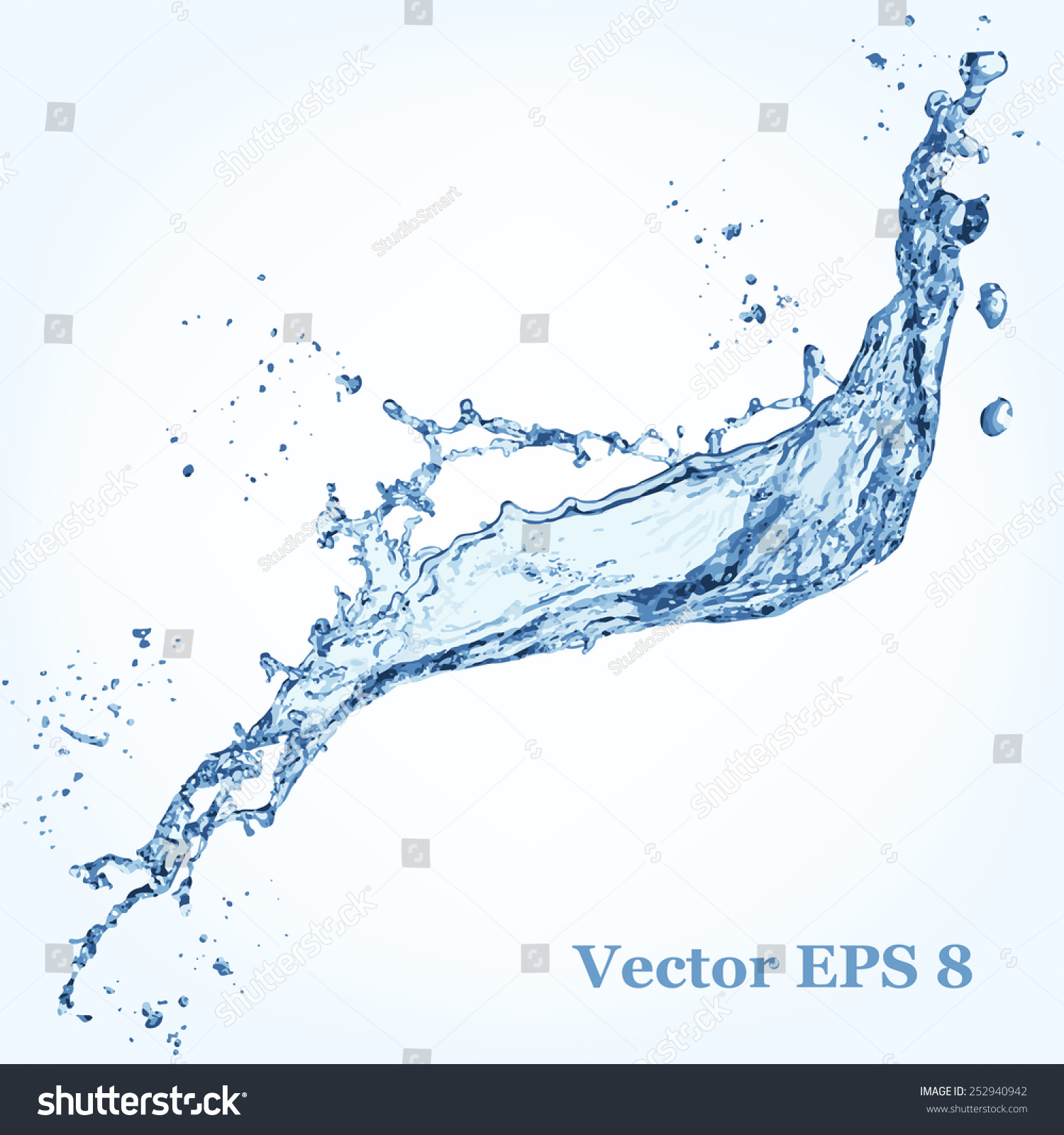青い水しぶき ベクターイラストeps 8 のベクター画像素材 ロイヤリティフリー