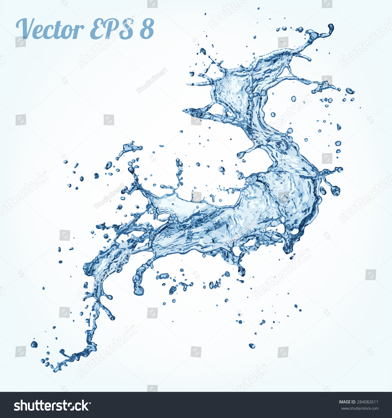 青い水しぶき ベクターイラストeps 8 のベクター画像素材 ロイヤリティフリー