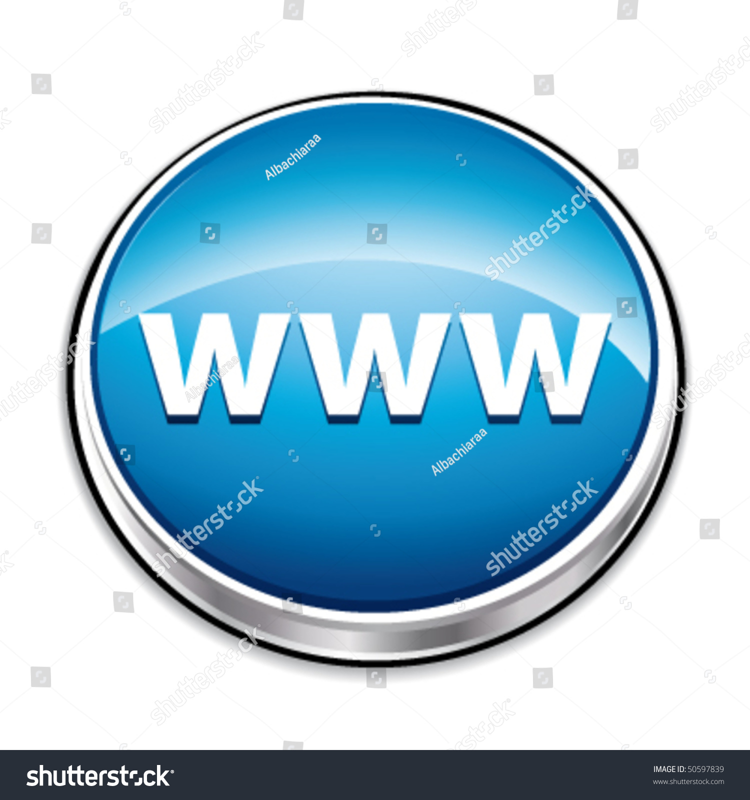 Blue Www Website Address Button. Vector Illustration. - 50597839 ...