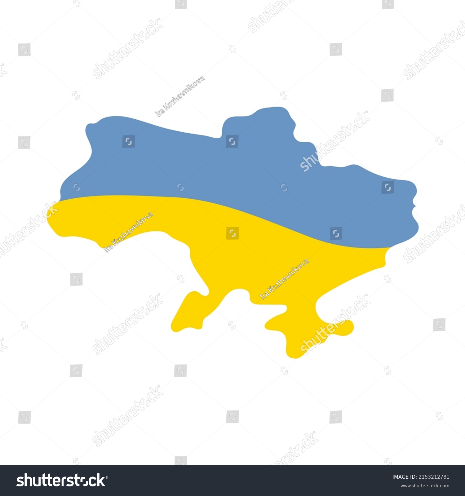 Blue Yellow Ukraine Silhouette Map Stand Stock Vector (royalty Free 