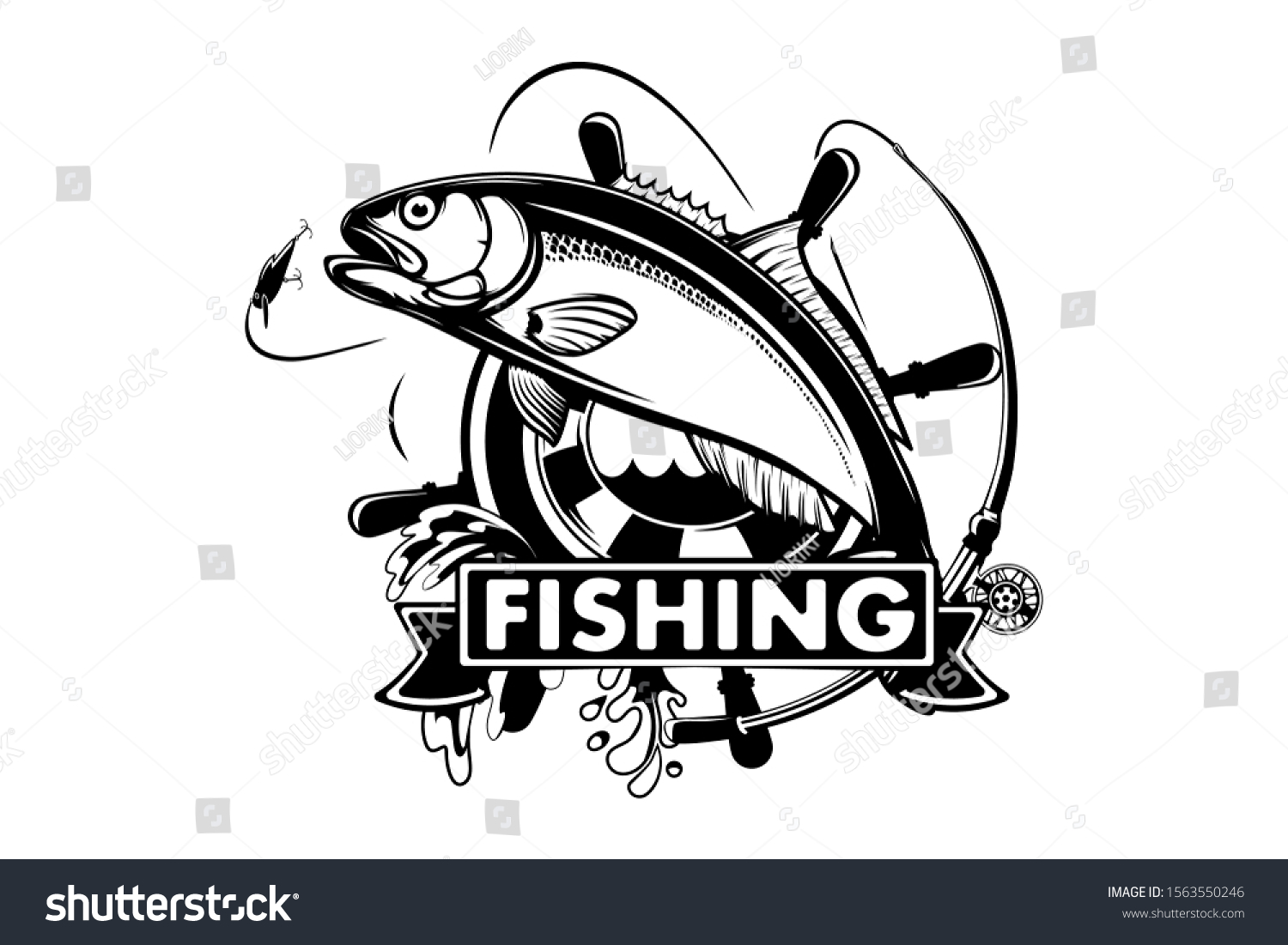 Bluefish Isolated Vector Illustration Fishing Logo Stock Vector ...