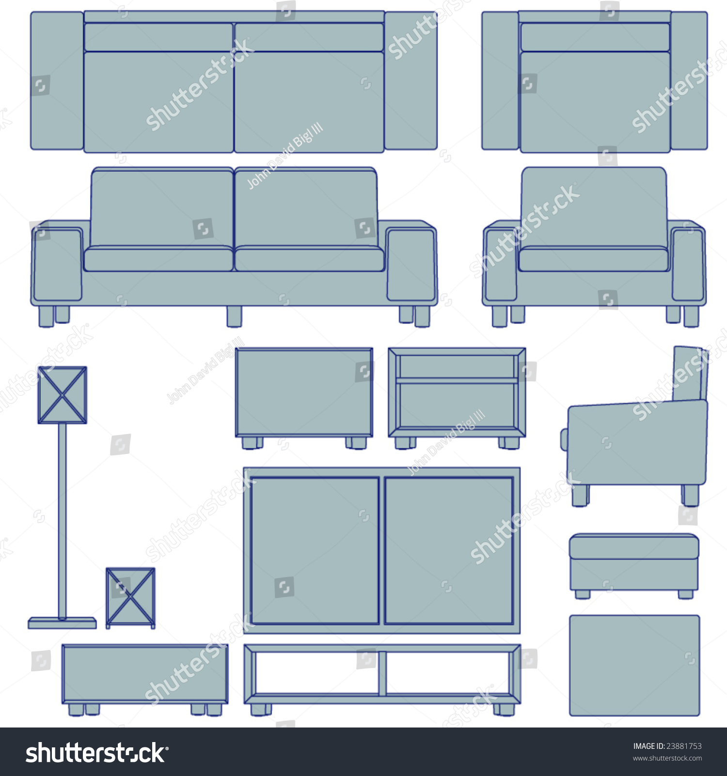 Blueprint Living oom Furniture Vector Multiple Stock Vector ... Blueprint Living oom Furniture Vector Multiple Stock Vector ... - ^