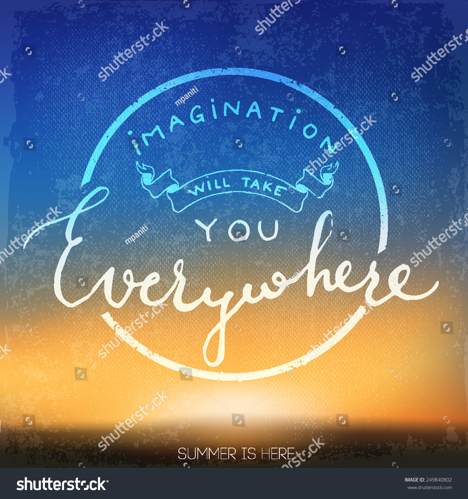 Blurry Background With Encouraging Message. Typography Poster. Stock