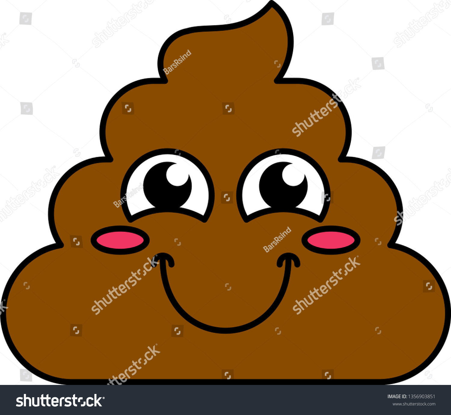 Blushing Poop Emoji Vector Illustration Stock Vector (Royalty Free ...