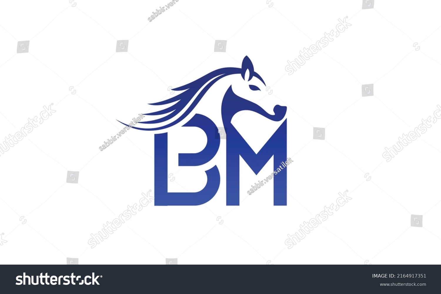 Bm Horse Logo Design Vector Stock Vector (Royalty Free) 2164917351 ...