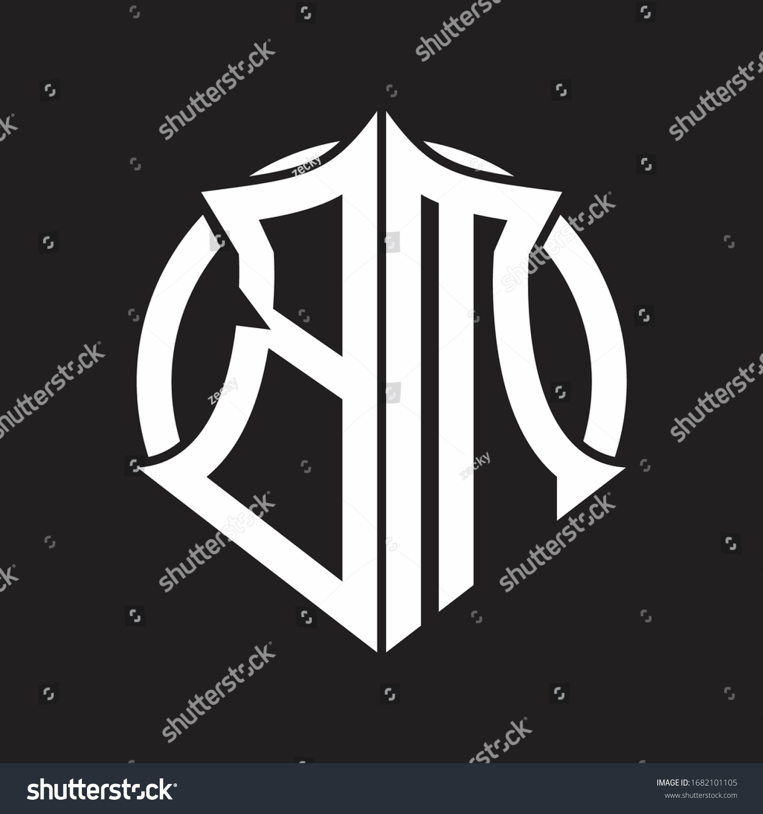 Bm Logo Monogram Emblem Circle Rounded Stock Vector (Royalty Free ...