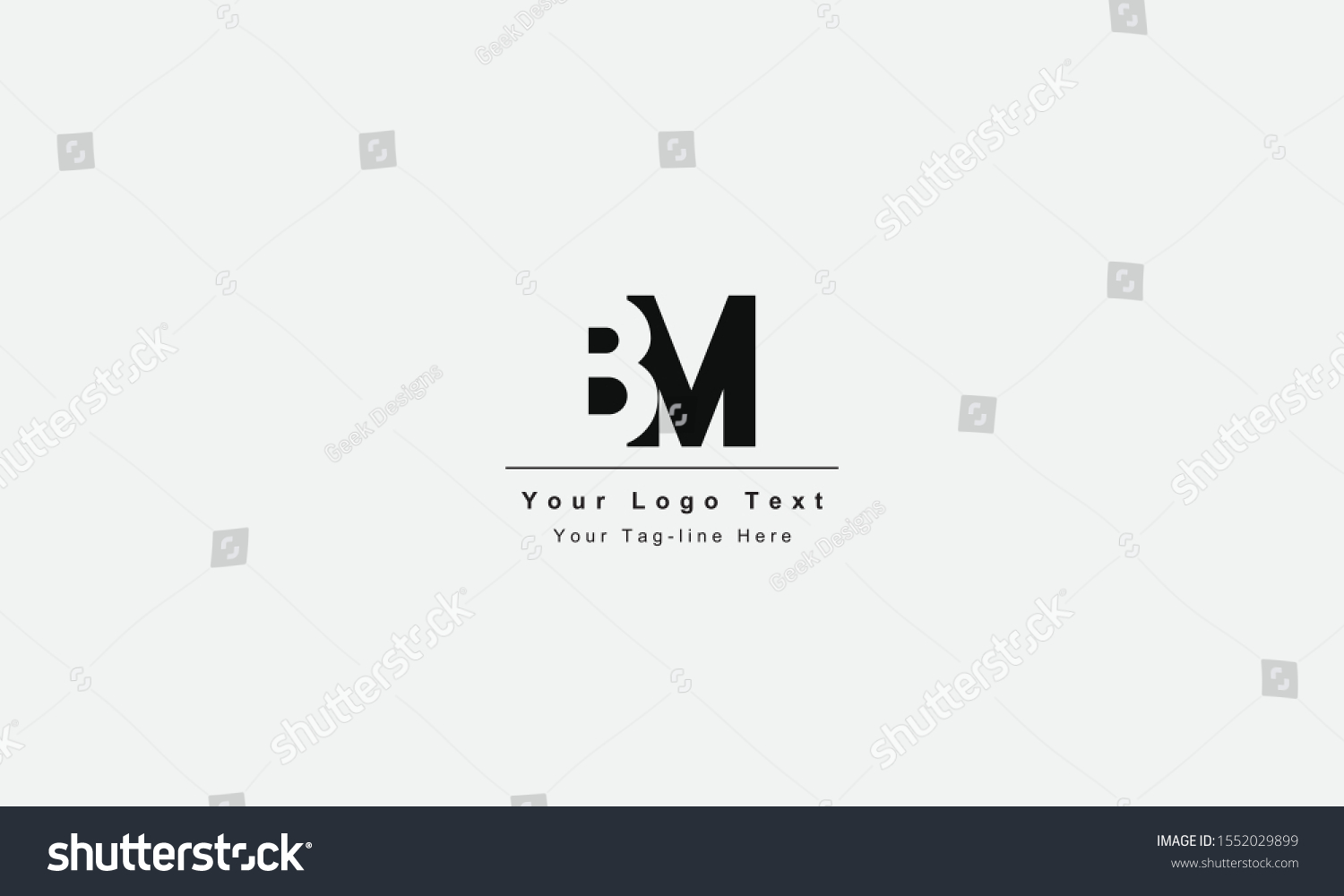 Bm Mb Letter Logo Unique Attractive Stock Vector (Royalty Free) 1552029899