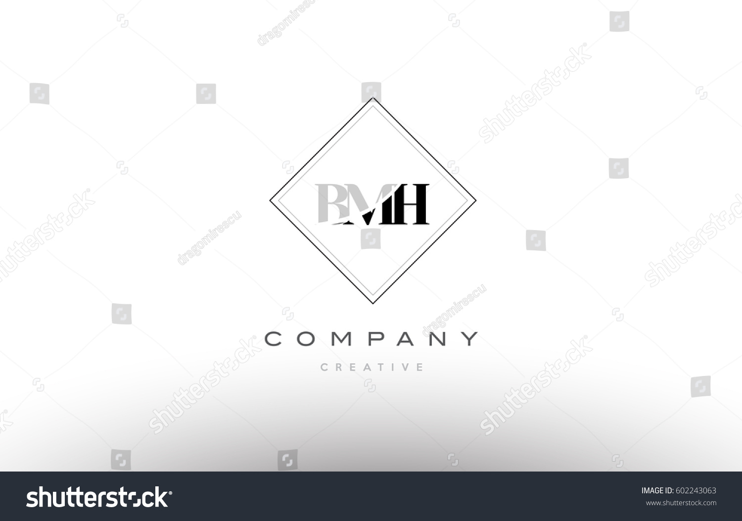 Download Bmh B M H Retro Vintage Stock Vector 602243063 - Shutterstock