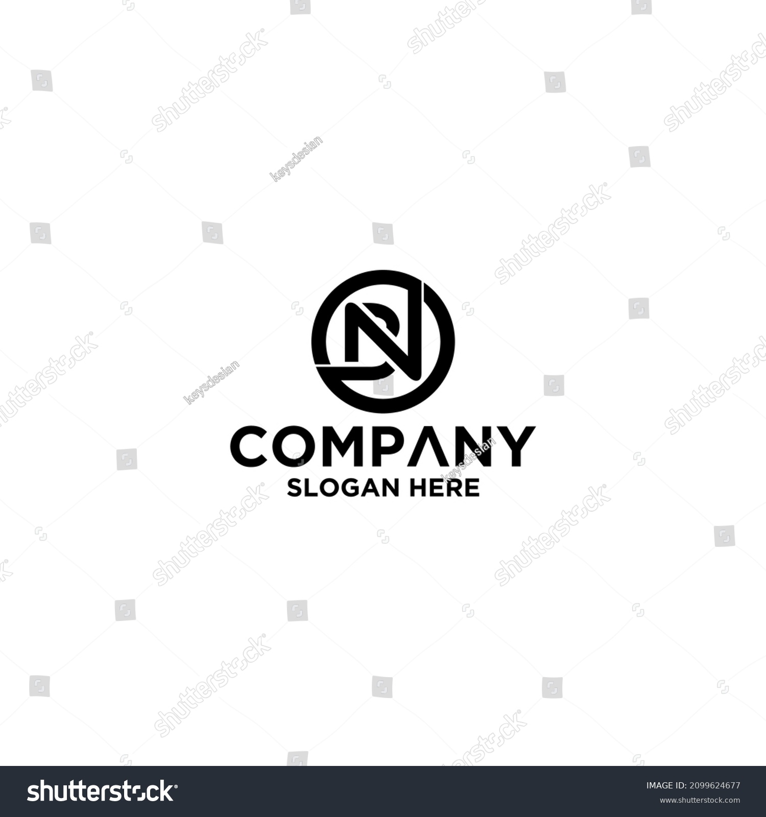 Bn Circle Shape Letter Logo Design Stock Vector (Royalty Free ...