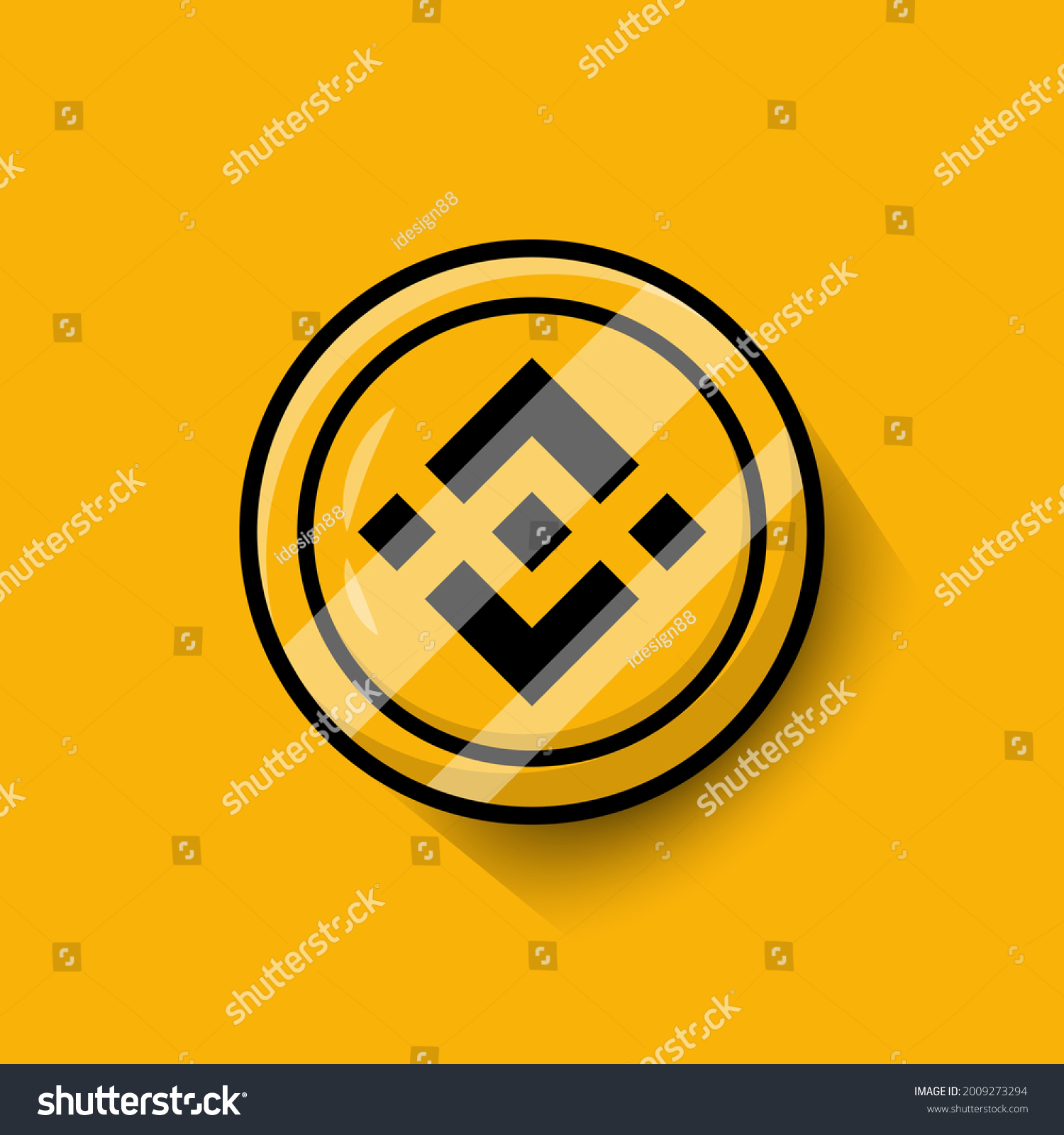 SVG of BNB Binance Crypto Currency. BNB coin vector isolated on yellow background. Flat design modern colors style. Crypto Currency vector illustration. svg