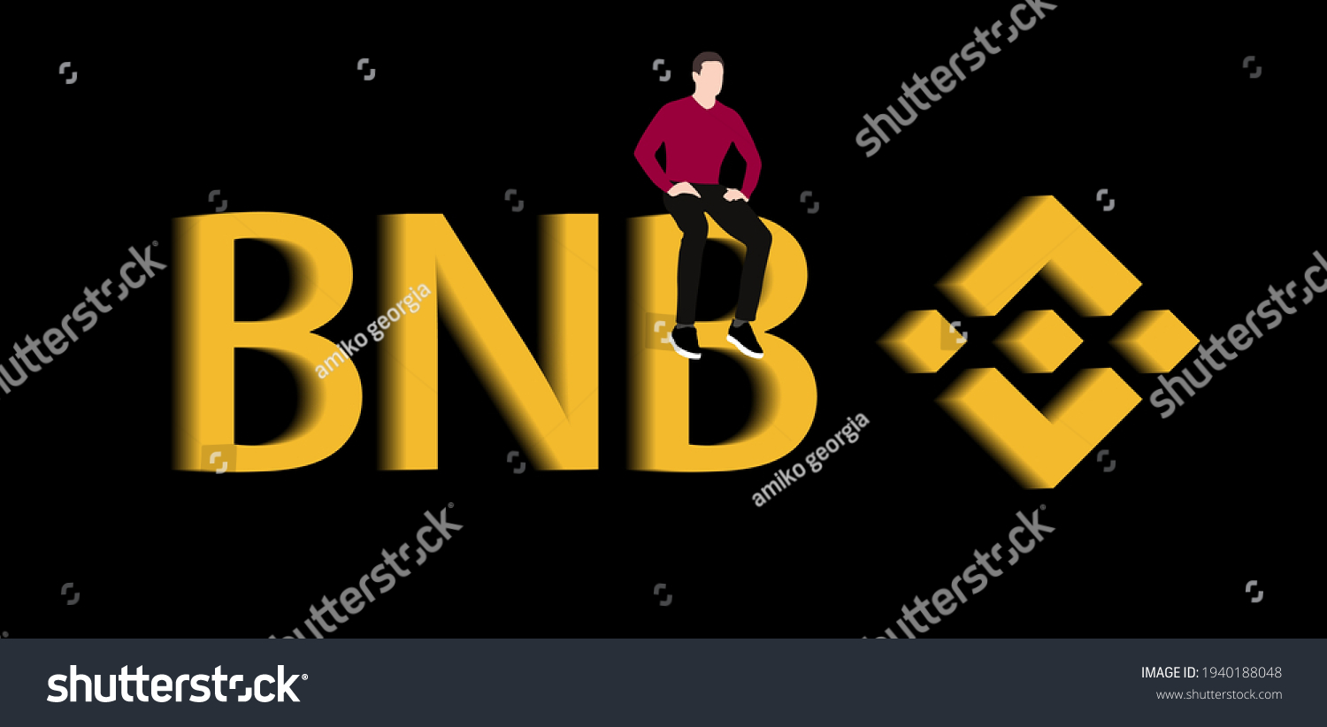 SVG of bnb coin, Finance growth statistics, BINANCE. Vector Illustration svg