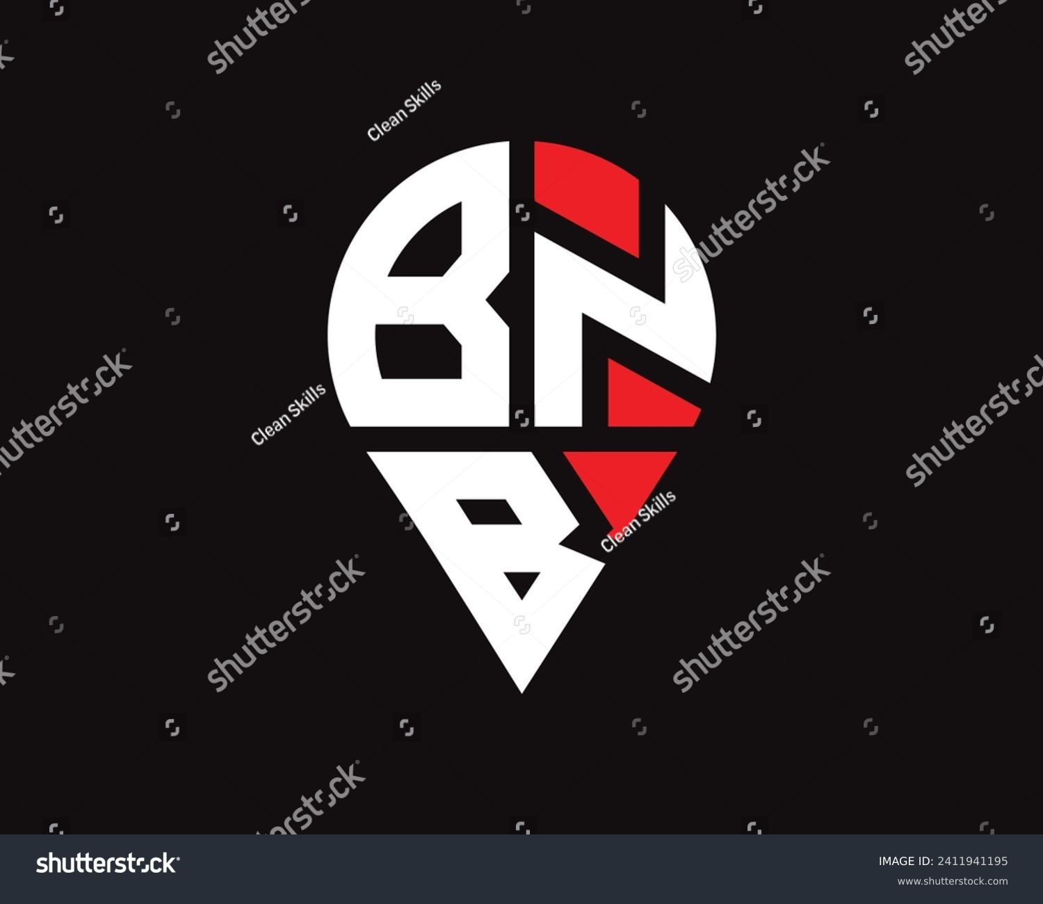 SVG of BNB letter location shape logo design svg