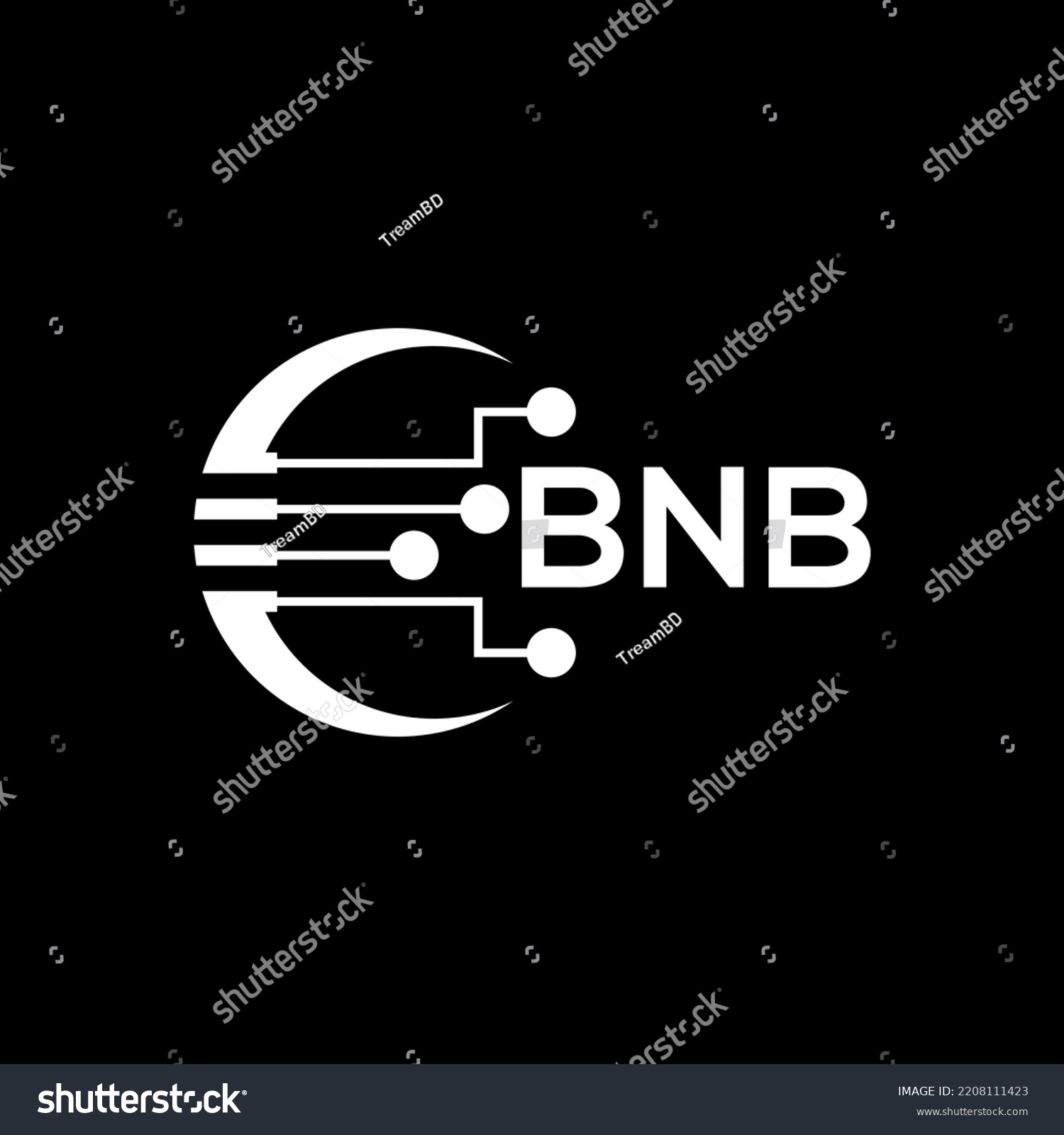 SVG of BNB Letter logo black background .BNB technology logo design vector image in illustrator .BNB letter logo design for entrepreneur and business.
 svg