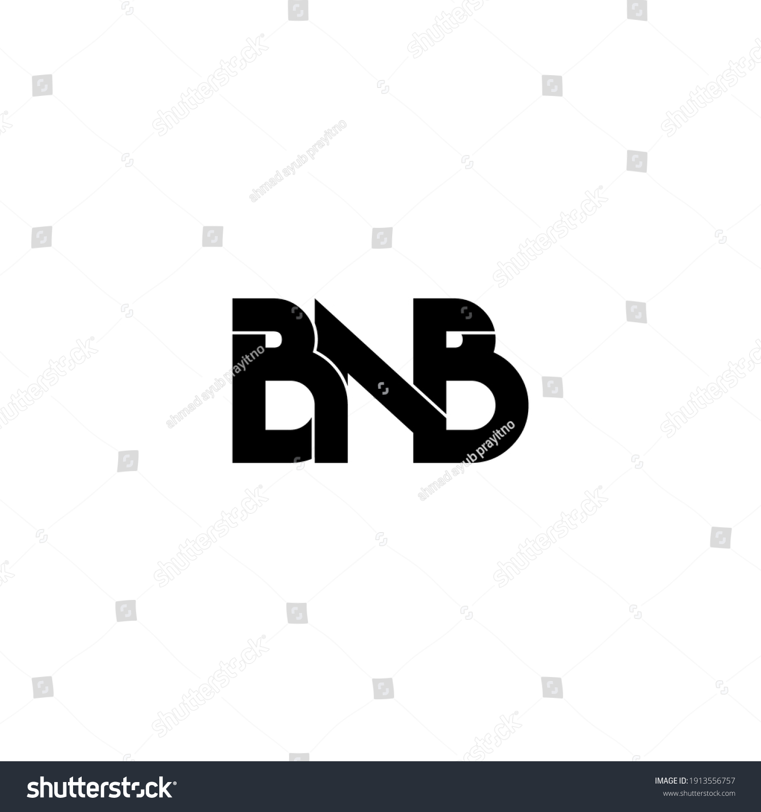 SVG of bnb letter original monogram logo design svg