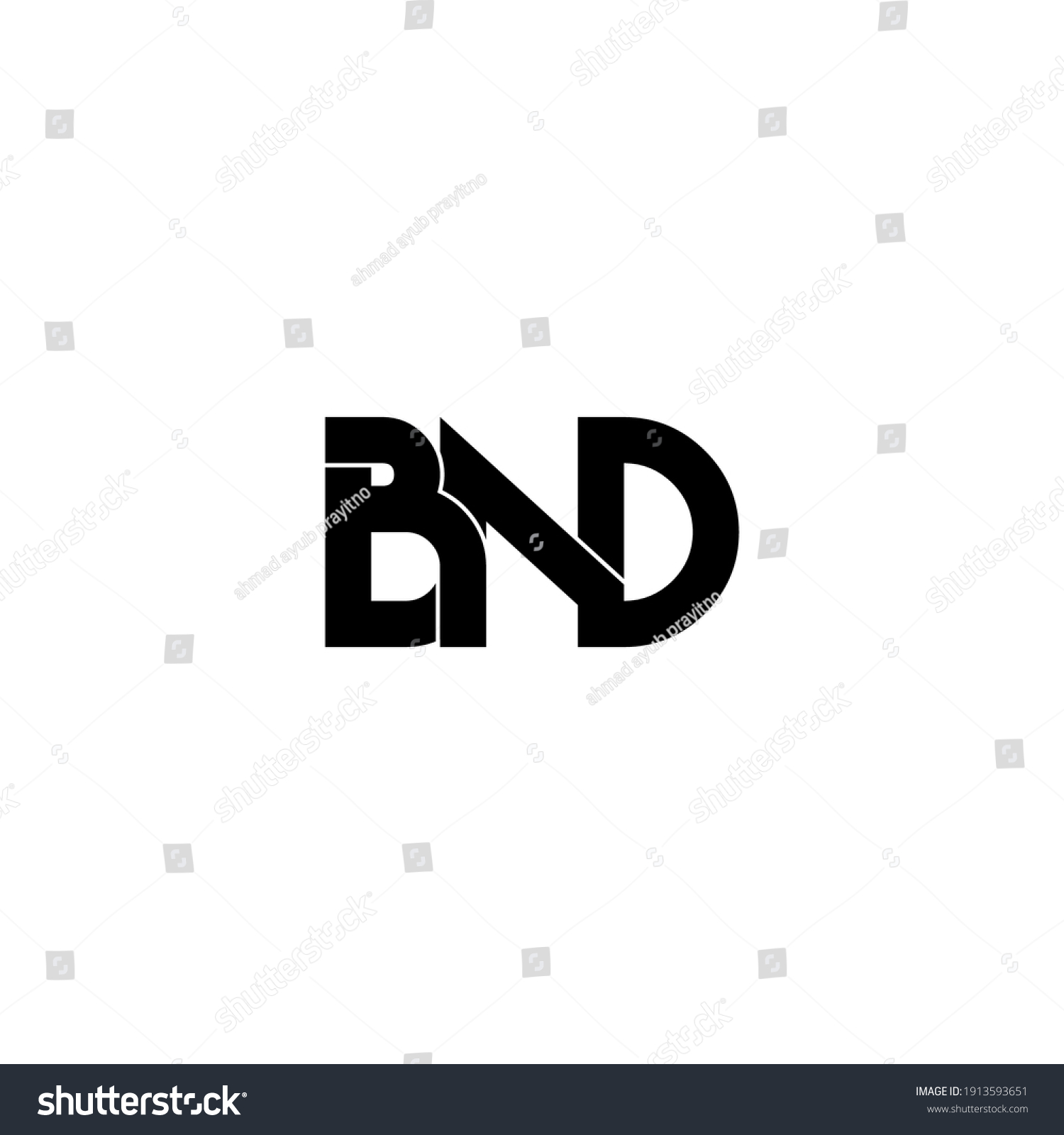 Bnd Letter Original Monogram Logo Design Stock Vector (Royalty Free ...