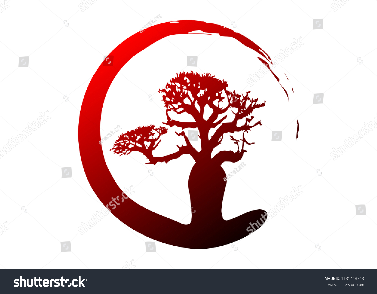 SVG of Boab or Baobab Tree Vector isolated, multi color tropical tree silhouette logo concept icon  svg