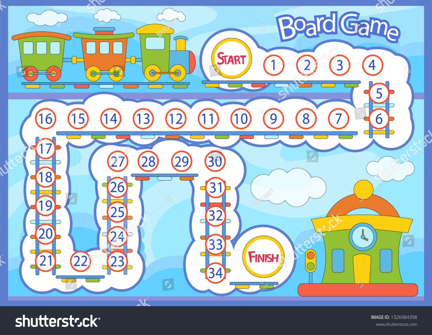 board game train worksheets book children stock vector royalty free 1326984398 shutterstock
