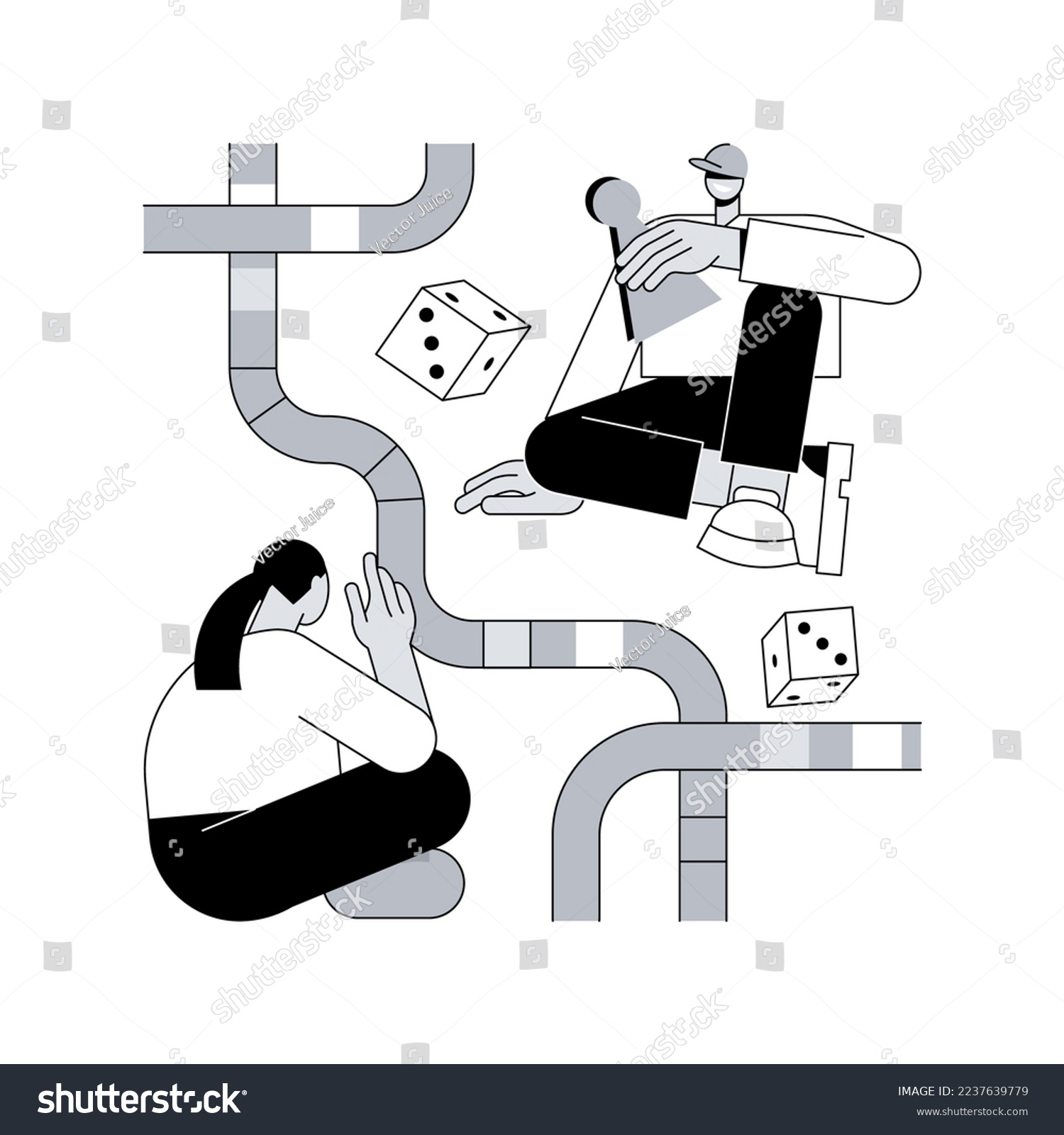 SVG of Board games abstract concept vector illustration. Tabletop activities, strategic gaming, stay at home gamers, social isolation free time spending, family fun activity idea abstract metaphor. svg