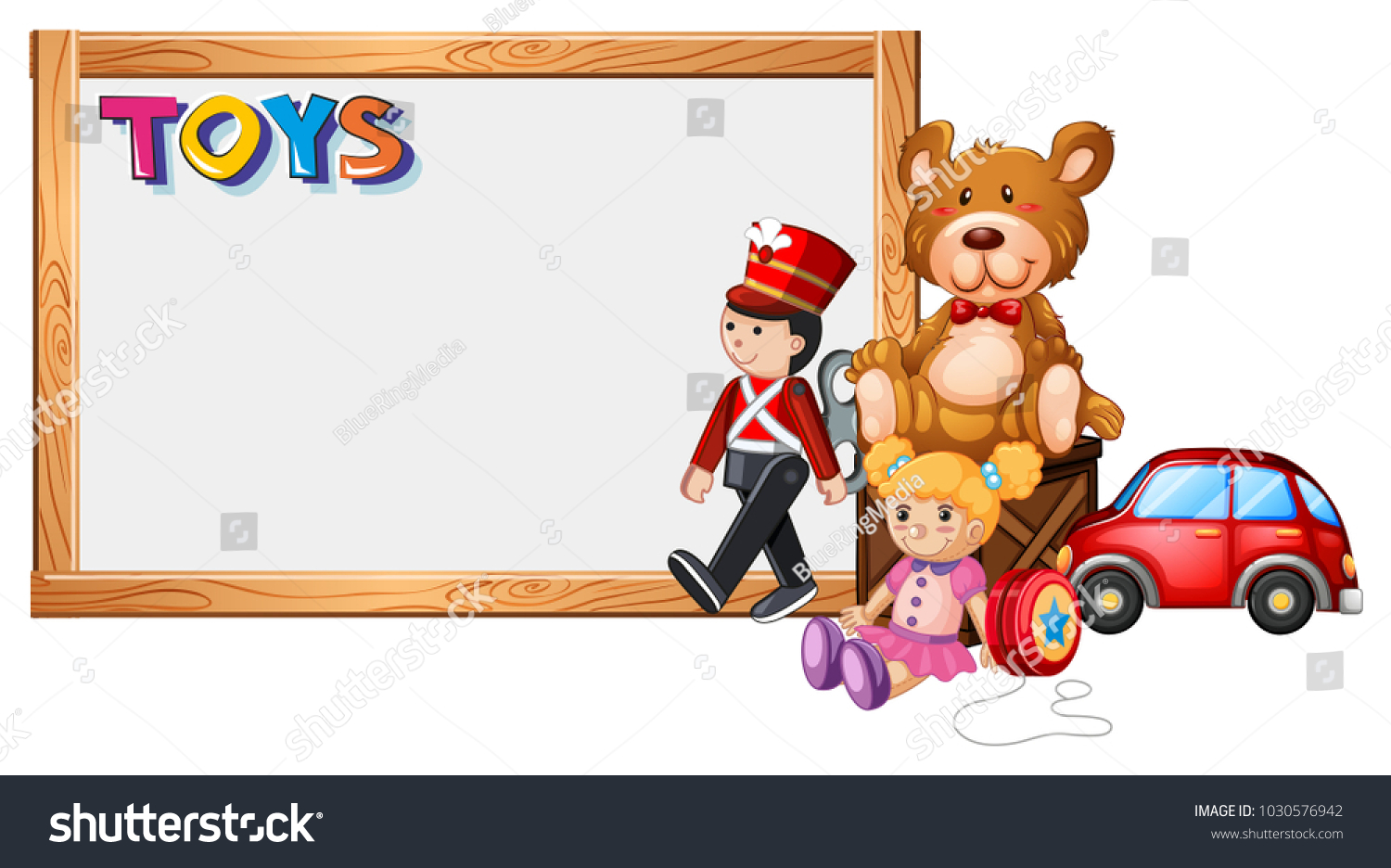 Board Template Cute Toys Illustration Stock Vector Royalty Free