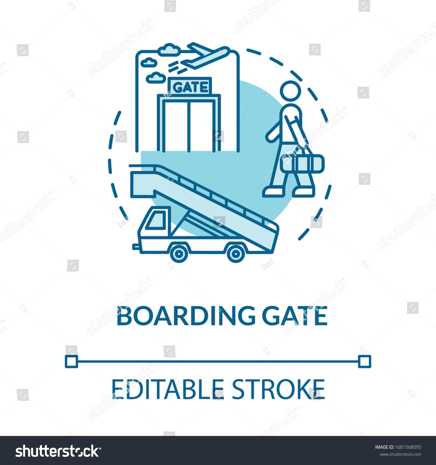 Boarding Gate Concept Icon Airport Terminal Stock Vector (Royalty Free ...