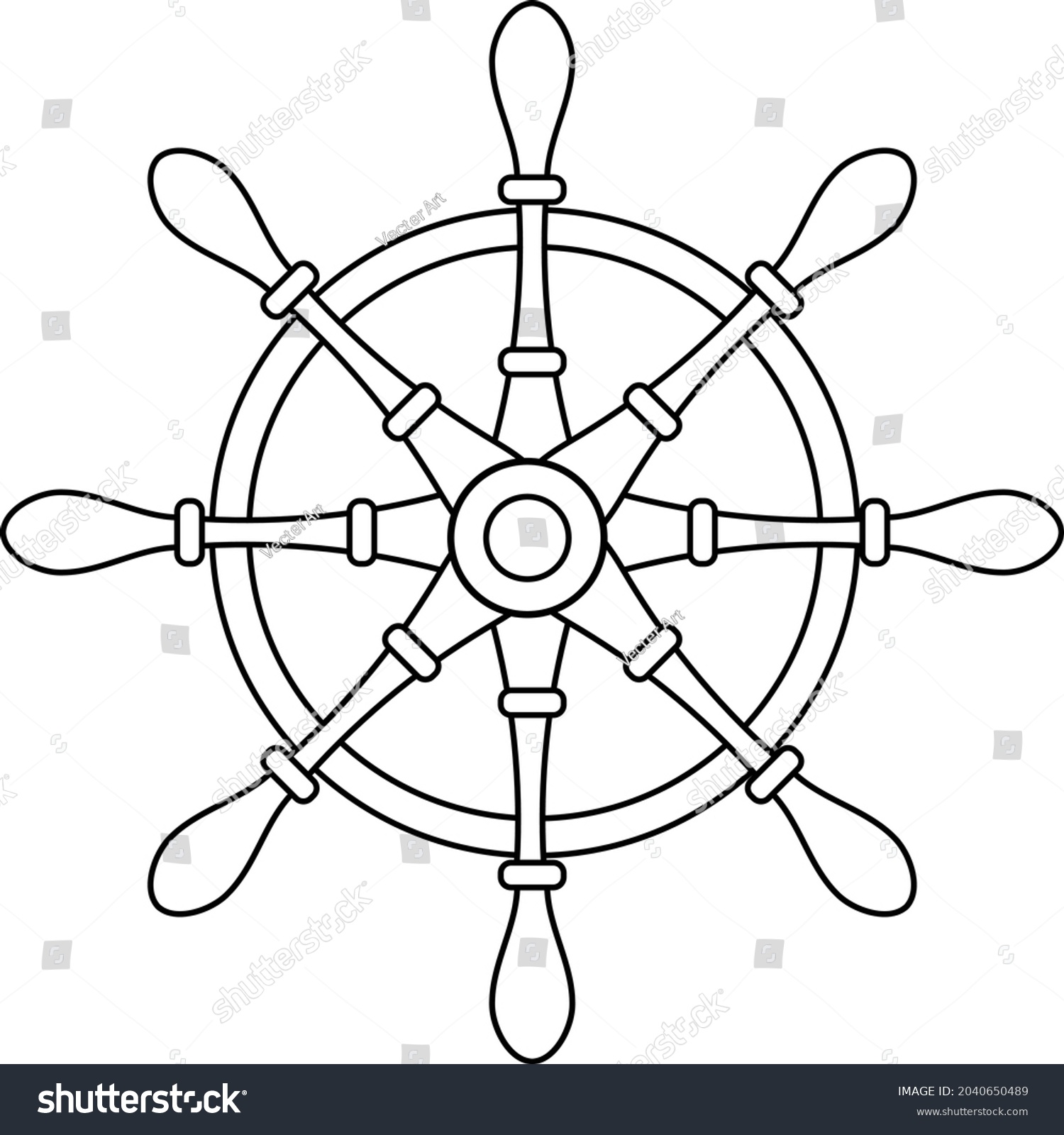 Boat Handle Vector Art Illustration Stock Vector (Royalty Free) 2040650489