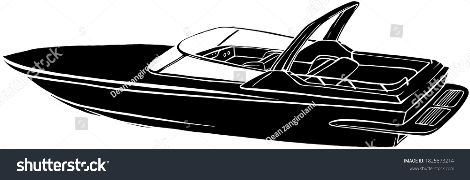 Boat Vector Speed Motorboat Yacht Traveling Stock Vector (Royalty Free ...