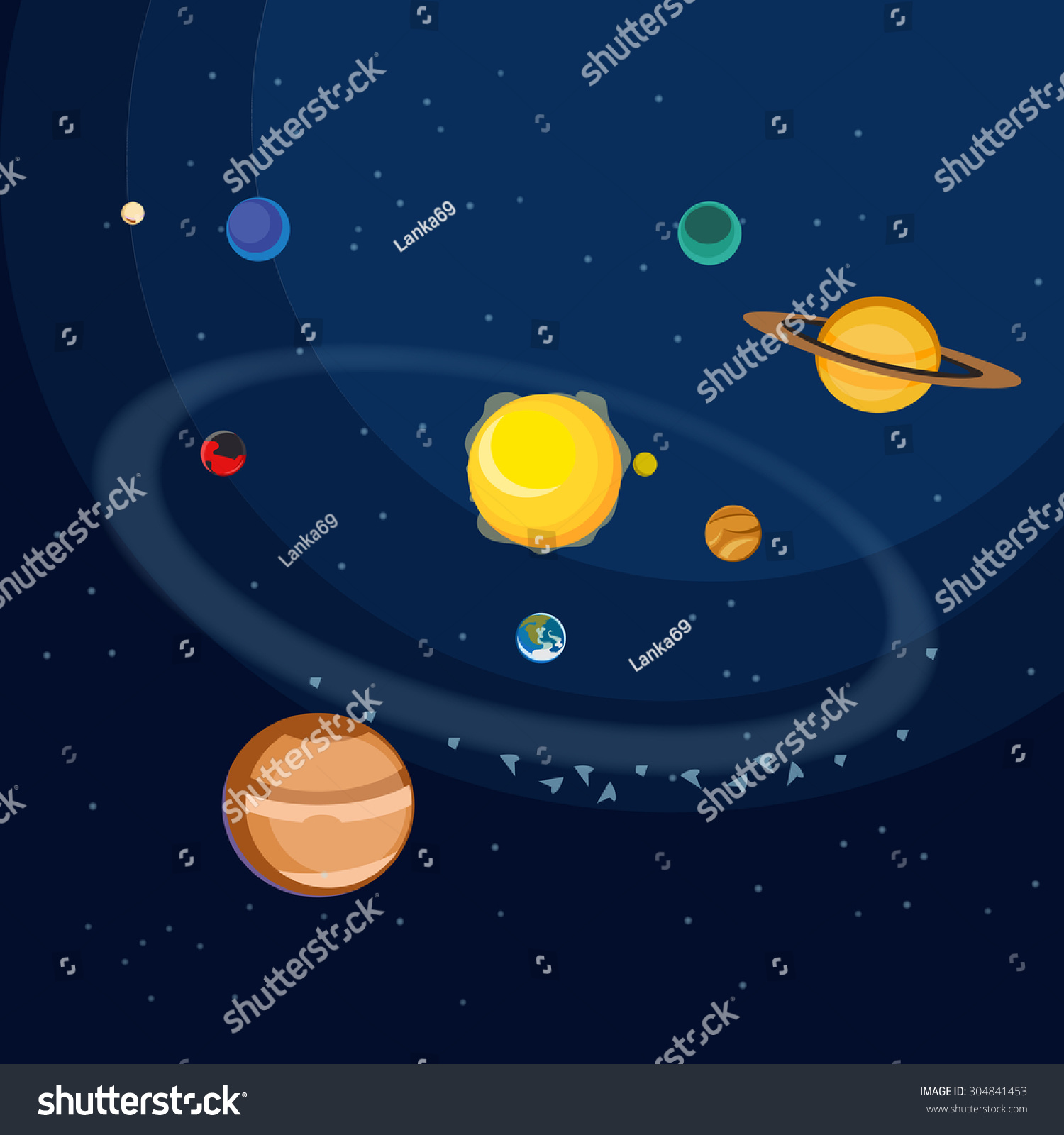 Bodies Solar System Vector Flat Planets Stock Vector (royalty Free 