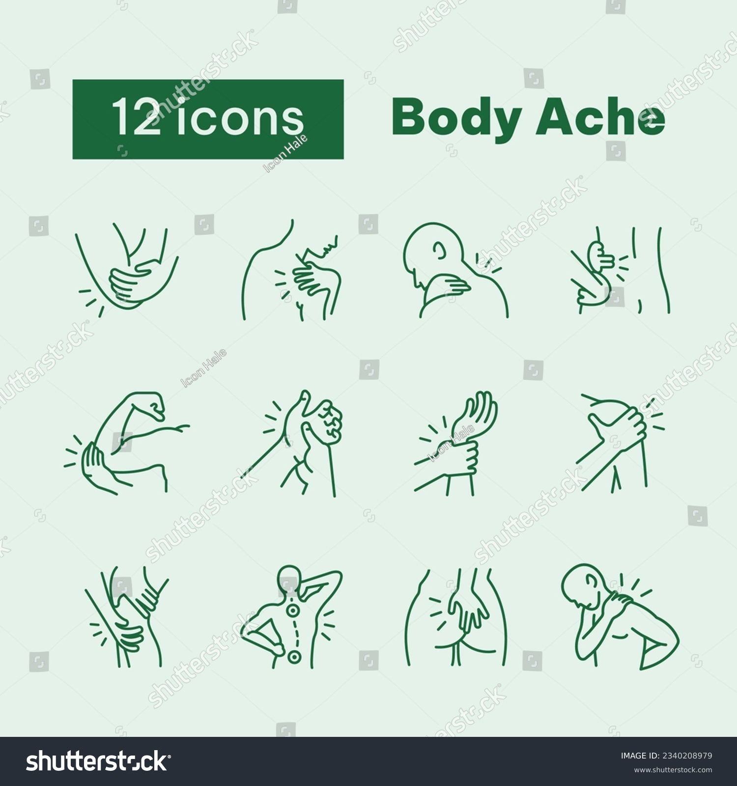 SVG of Body Ache, outline, hand pain, shoulder, neck, hip, wrist, palm, elbow, knee, back, rib, and wrist joint, spine svg