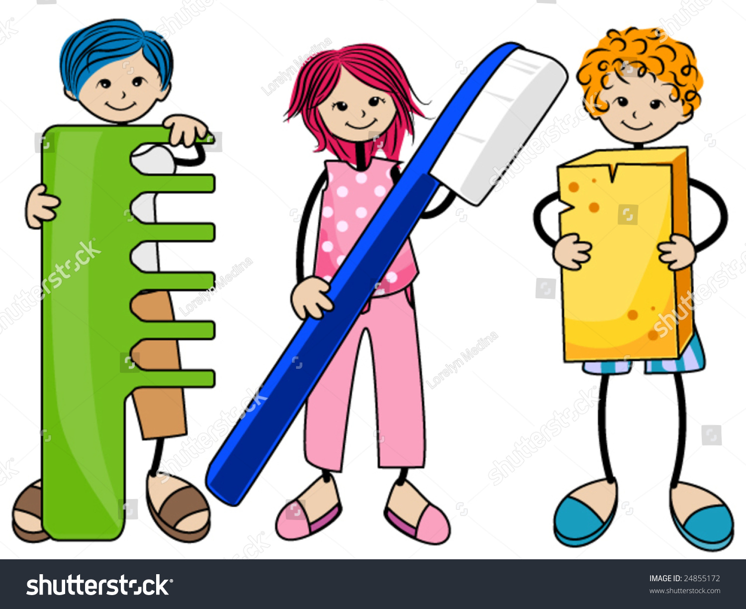 Body Care Kids Vector Stock Vector Royalty Free