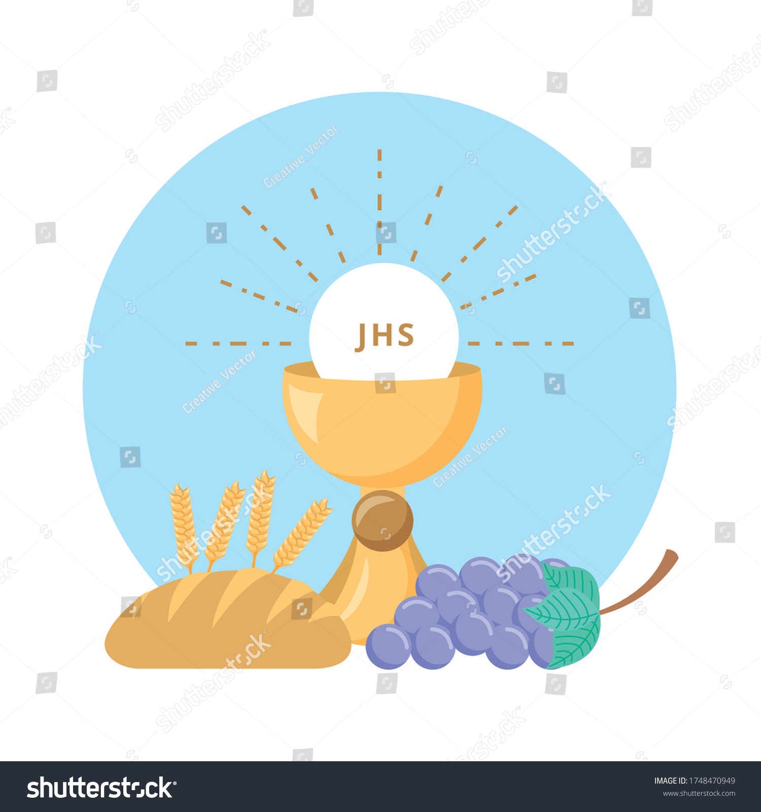 Body Christ Bread Grape Cartoon Vector Stock Vector (Royalty Free ...