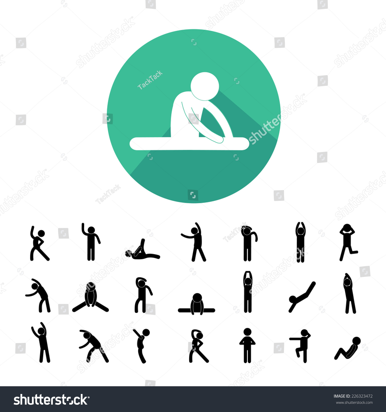 Body Exercise Stick Figure Icon Stock Vector Royalty Free 226323472