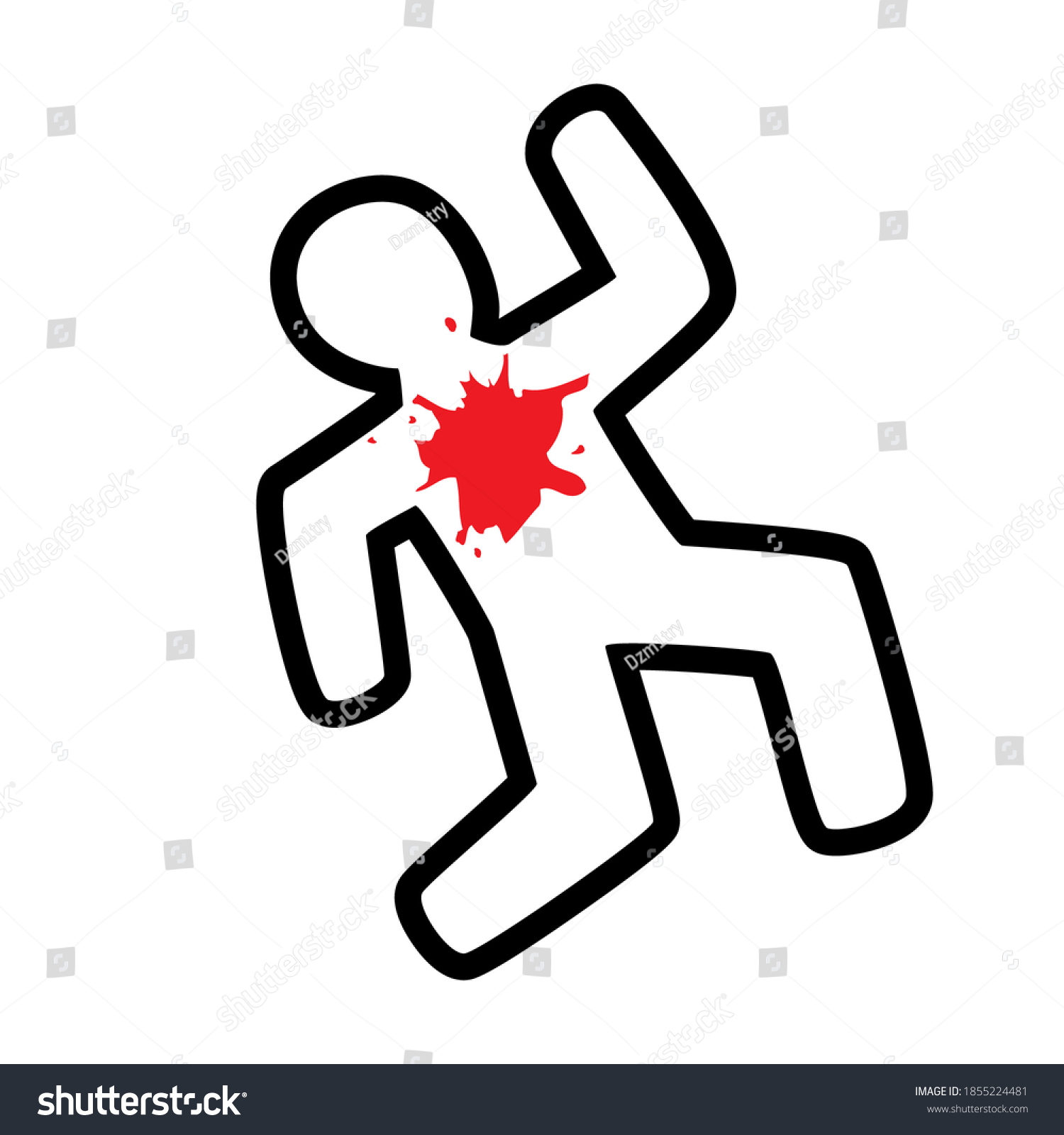 Body Outline Crime Scene Simple Icon Stock Vector (Royalty Free) 1855224481