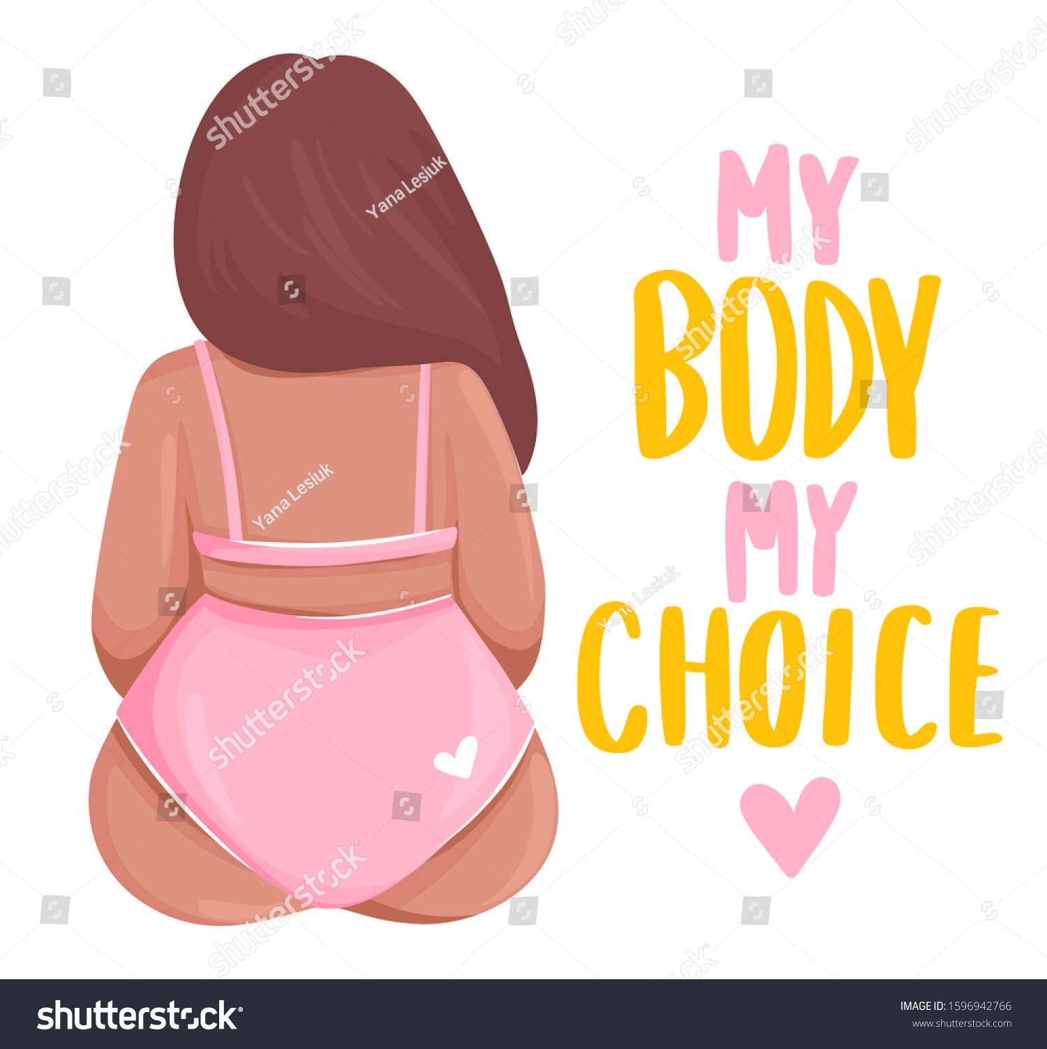 Body Positive Vector Illustration Plus Size Stock Vector (Royalty Free) 1596942766