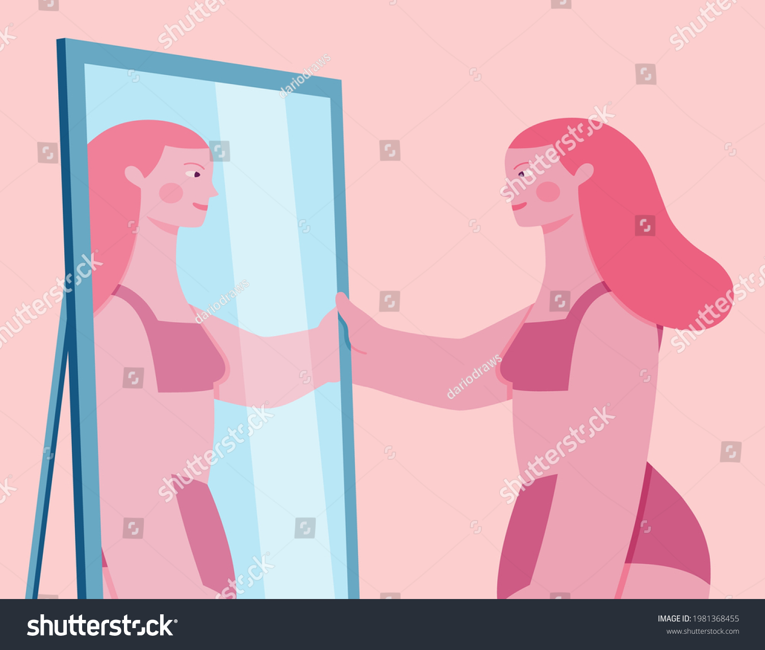 Body Positivity Vector Profile Portrait Young Stock Vector (Royalty ...