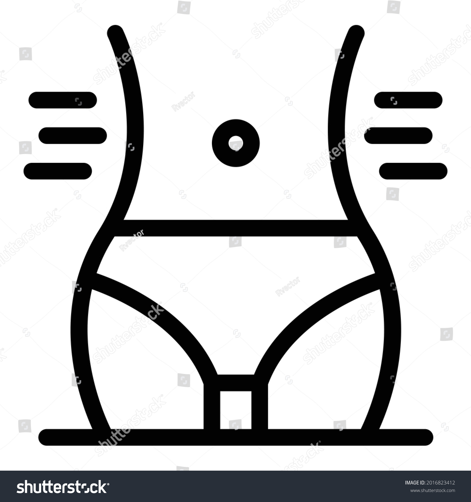 Body Waist Icon Outline Body Waist Stock Vector (Royalty Free ...