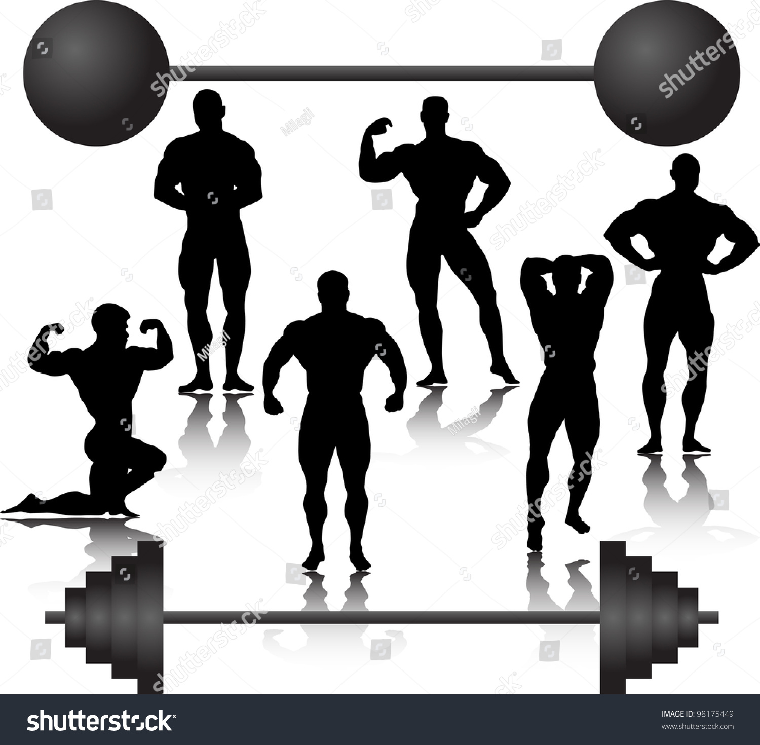 Bodybuilder Stock Vector Illustration 98175449 : Shutterstock