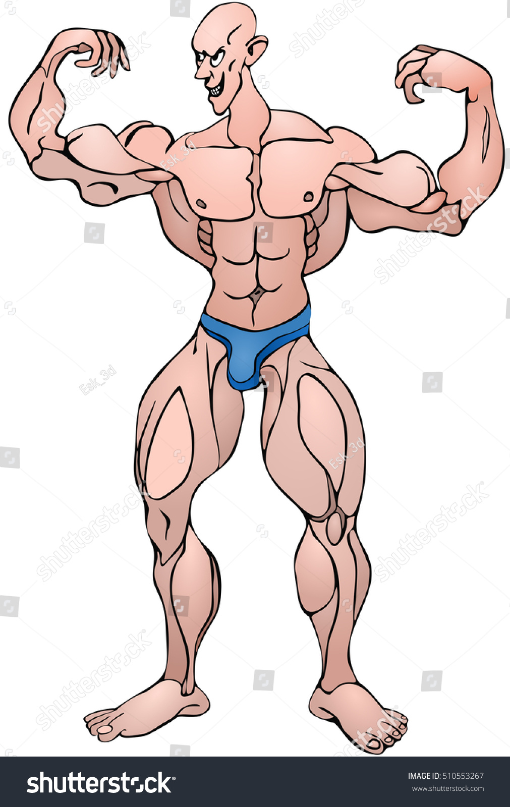 Bodybuilder Double Biceps Pose Vector Picture 스톡 벡터로열티 프리 510553267 Shutterstock 6249