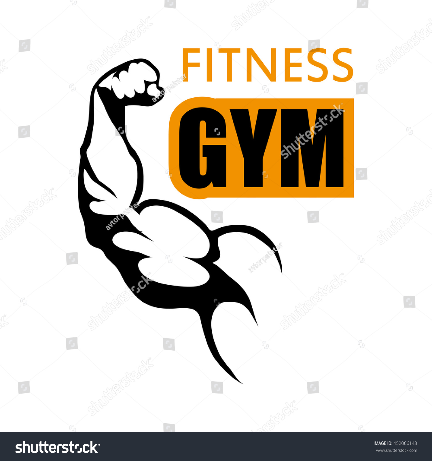Bodybuilder Fitness Logo Stock Vector Royalty Free 452066143