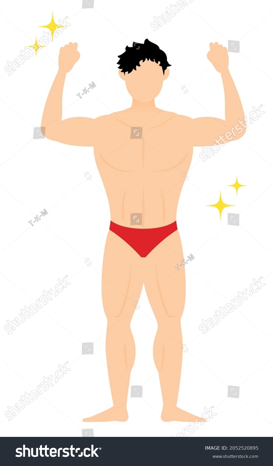 Bodybuilder Man Posing Bumps Stock Vector (Royalty Free) 2052520895
