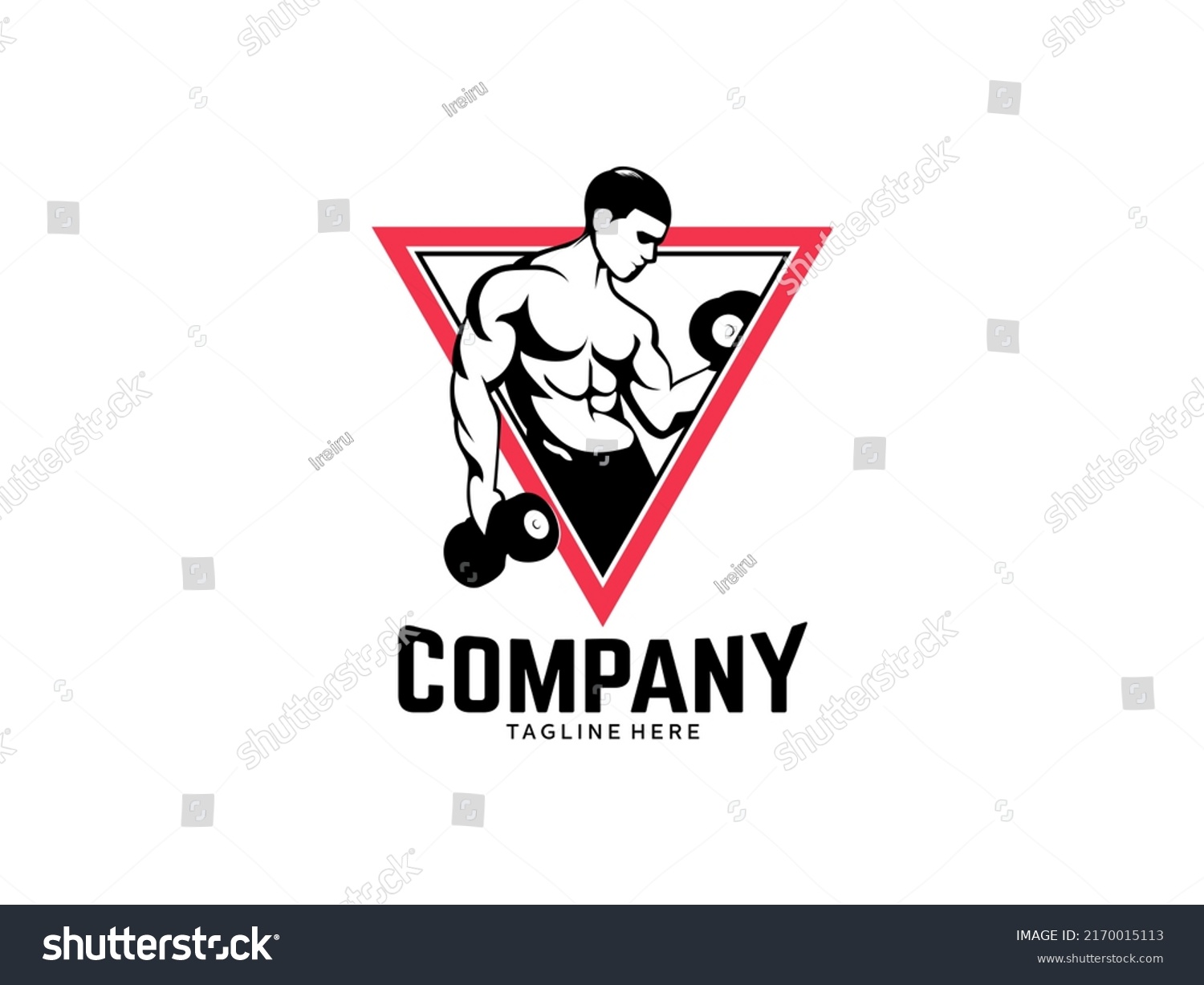 Bodybuilding Logo Inspiration Man Silhouettes Lifting Stock Vector ...