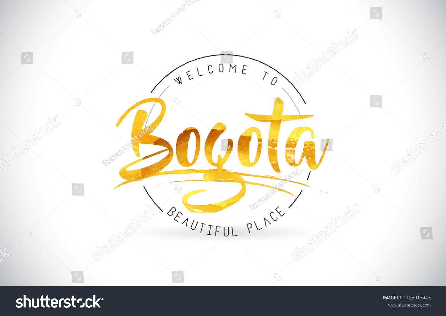 Bogota Welcome Word Text Handwritten Font: เวกเตอร์สต็อก (ปลอดค่า ...