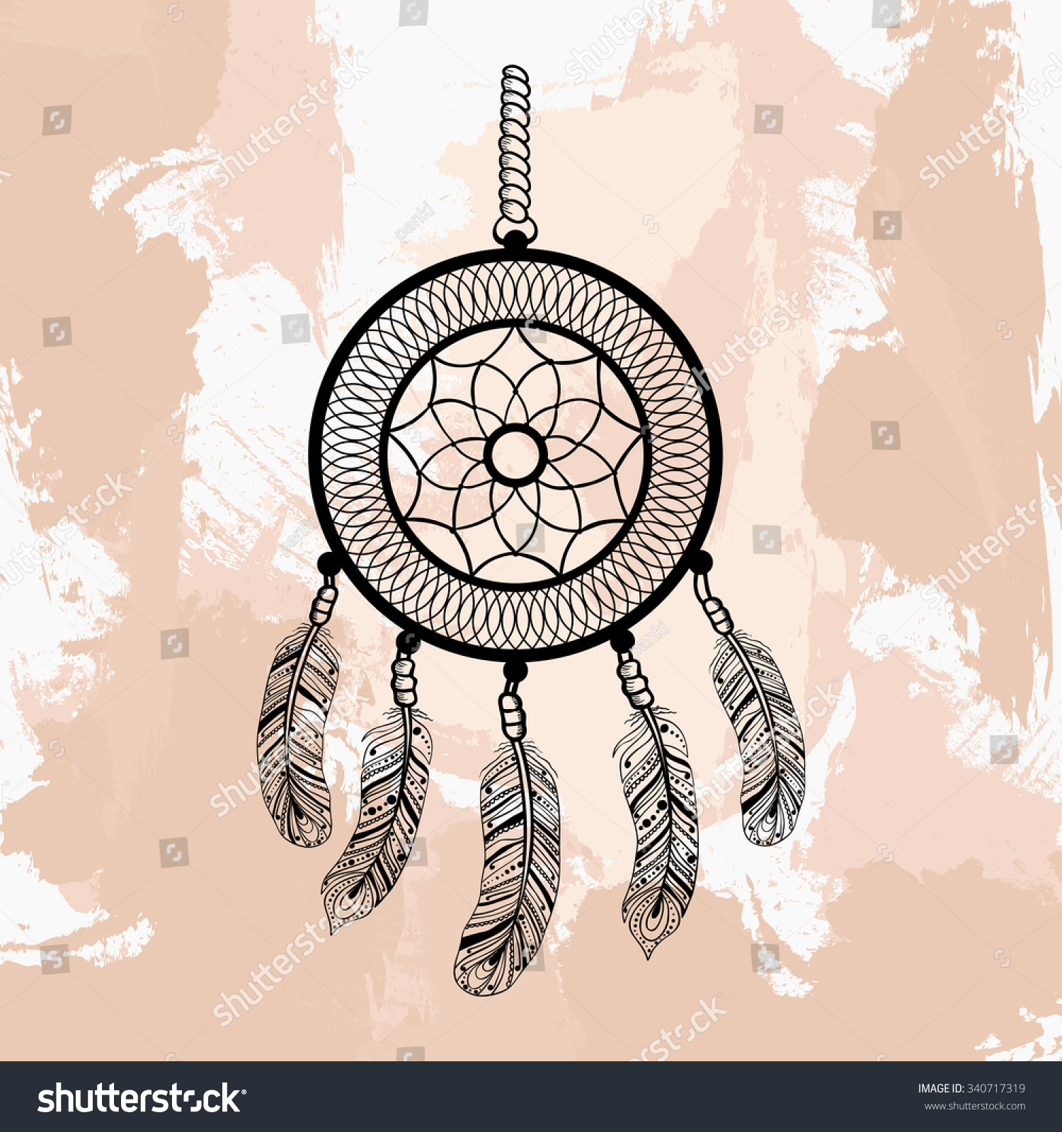boho dream catcher tattoo design doodle stock vector 340717319 boho dream catcher tattoo design doodle stock vector 340717319