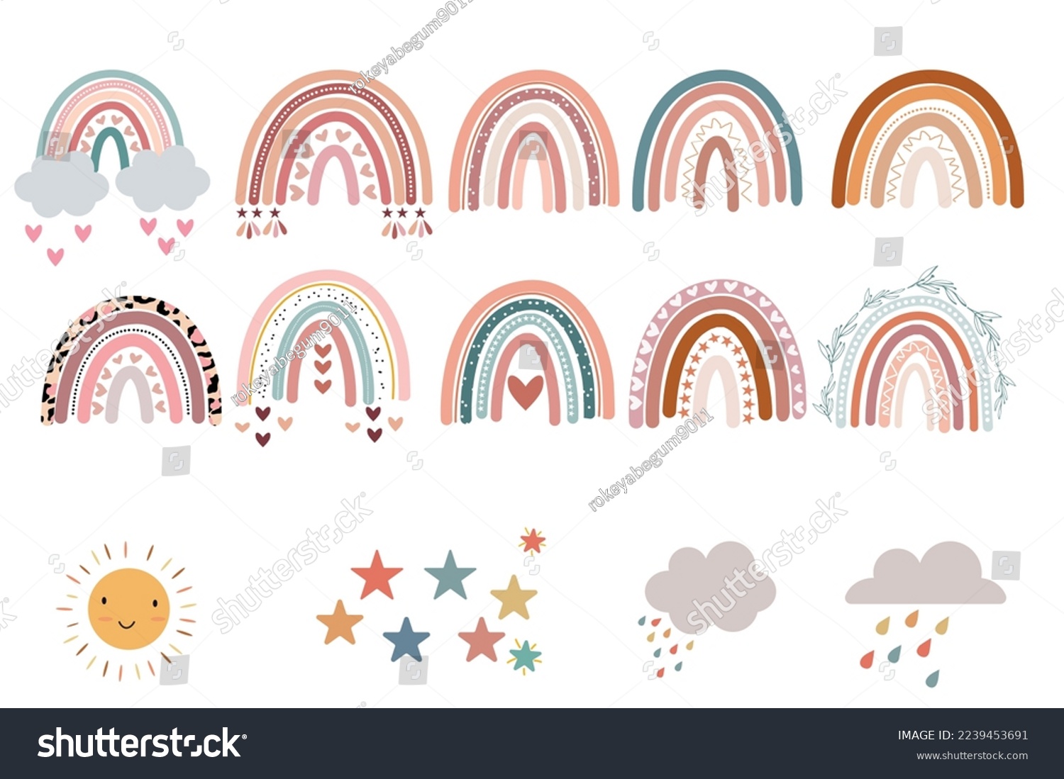 SVG of BOHO Rainbow Bundle Vector illustration  svg