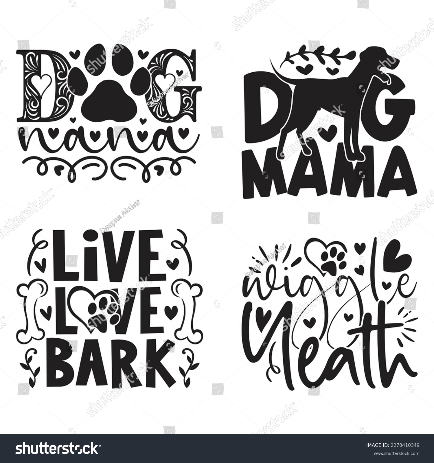 SVG of Boho Retro Style Dog Quotes T-shirt And SVG Design Bundle. Dog SVG Quotes T shirt Design Bundle, Vector EPS Editable Files, Can You Download This File. svg