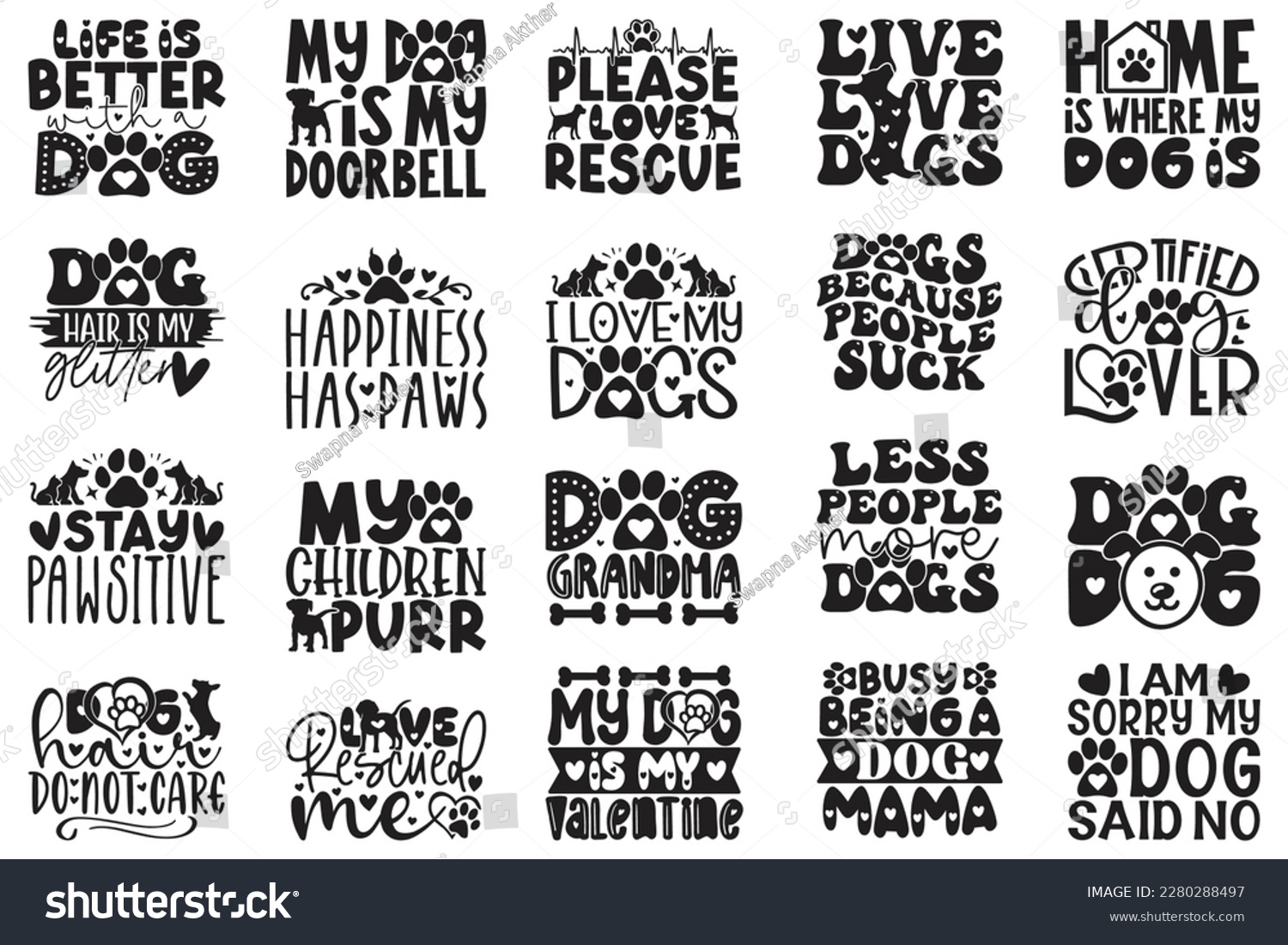 SVG of Boho Retro Style Dog SVG And T-shirt Design Bundle, Dog SVG Quotes Design t shirt Bundle, Vector EPS Editable Files, can you download this Design Bundle. svg